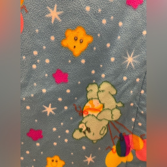 Care Bears Twin Size VTG Kids Quilted Bedspread Wish Blue Plaid Handmade 60/43 - Picture 4 of 10